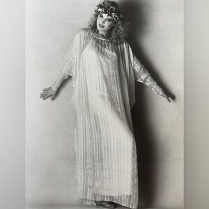 Cream Sheer Silk Gown